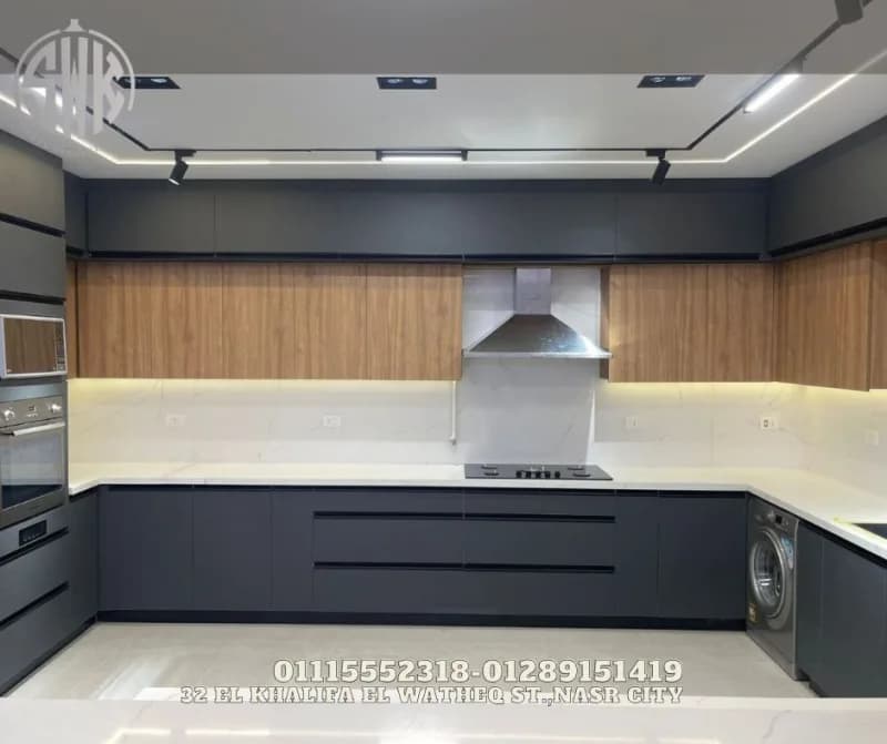 أحدث ديكورات مطابخ مودرن للمنازل الحديثة SAFETY WOOD للمطابخ والدريسنج روم 📞 -