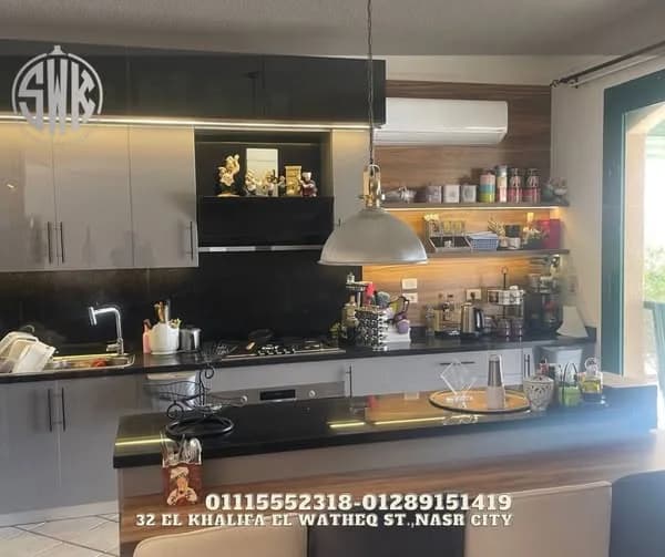 أفضل تصميمات المطابخ الحديثة في مصر SAFETY WOOD للمطابخ والدريسنج روم 📞 -