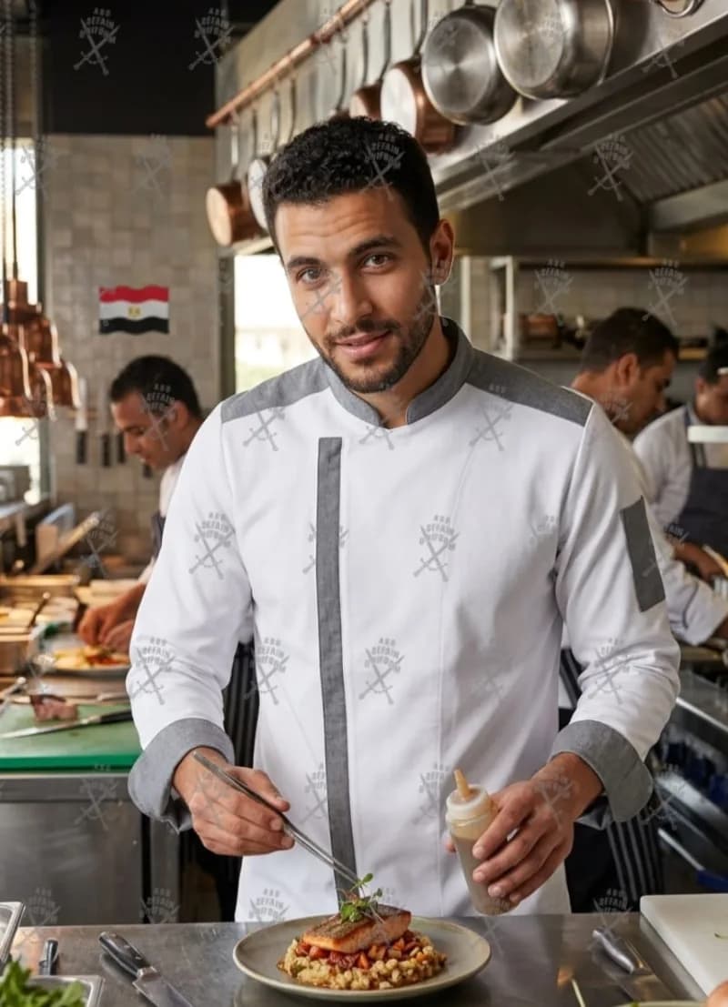 Chef uniform-أفضل تصميمات يونيفورم الشيفات -يونيفورم مطاعم وكافيهات -يونيفورم فندقى